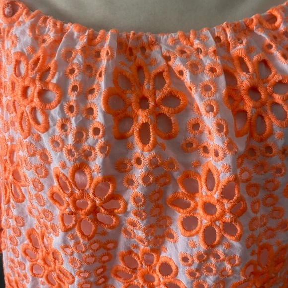 Lily Pulitzer Kerrigan cantaloupe Flutter Sleeve Eyelet top - Picture 12 of 16